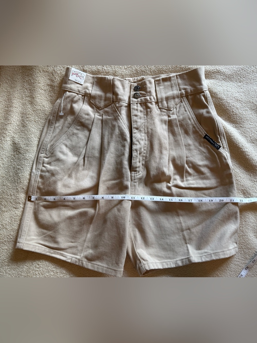 High-Waist Tan Western Ethics Shorts
